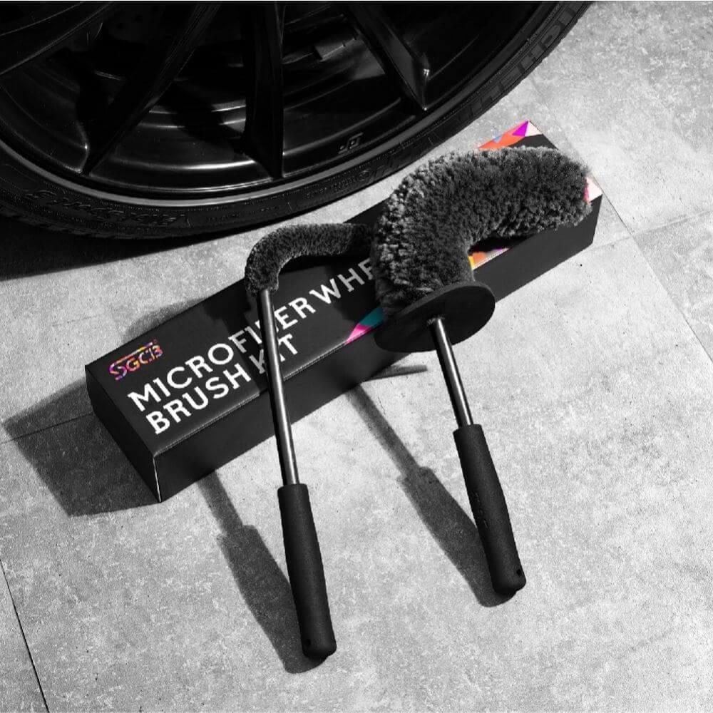 SGCB WHEEL BRUSH Mikrofiber Jant/Motor Temizleme Fırça Seti -Elastik PE Malzeme 2 ADET