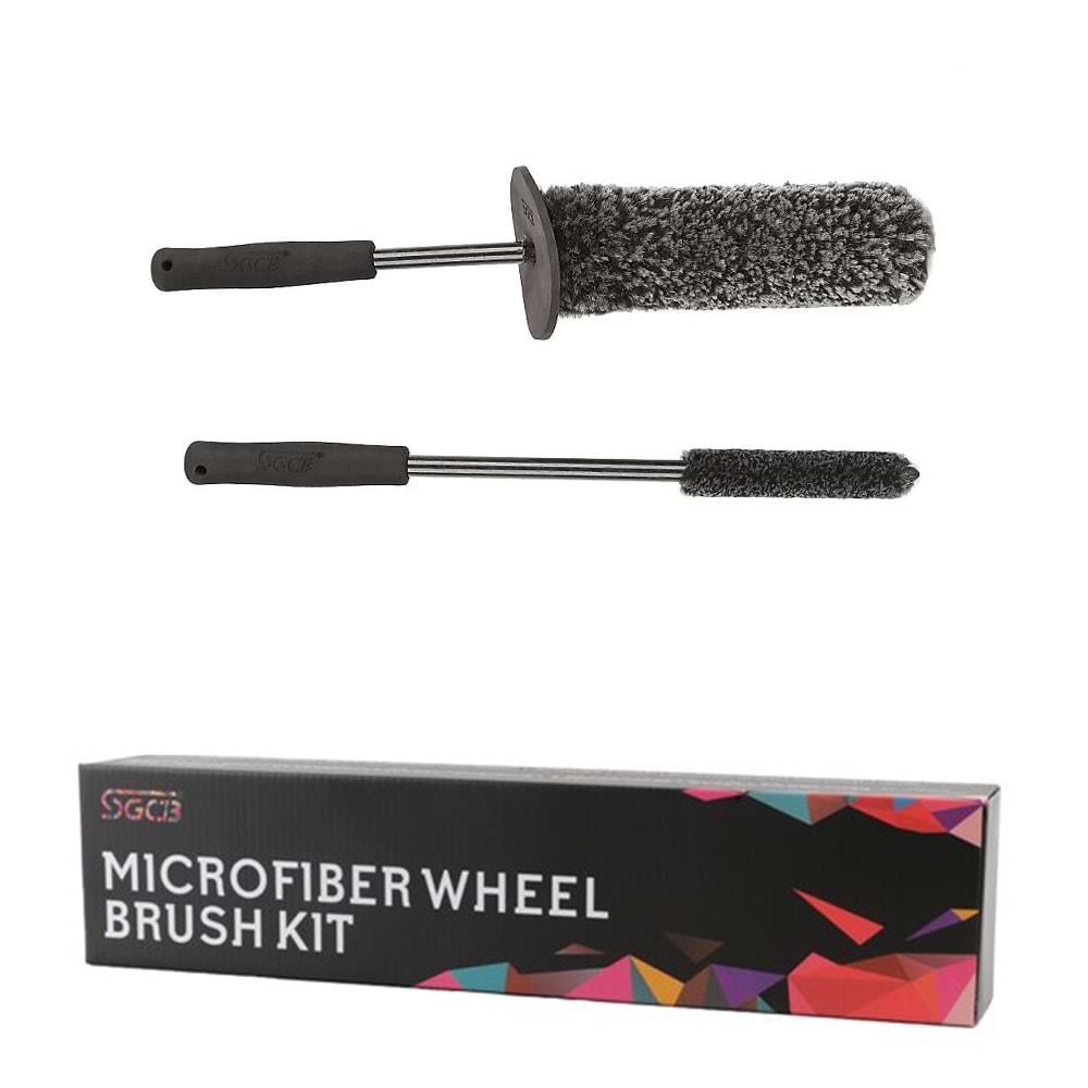 SGCB WHEEL BRUSH Mikrofiber Jant/Motor Temizleme Fırça Seti -Elastik PE Malzeme 2 ADET