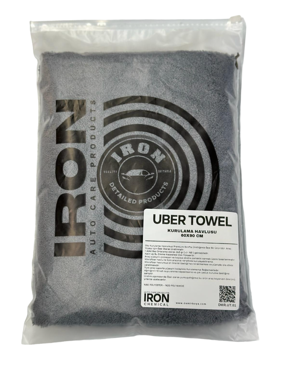 UBER GREY KURULAMALAMA HAVLUSU IRON CHEMICAL 60X90