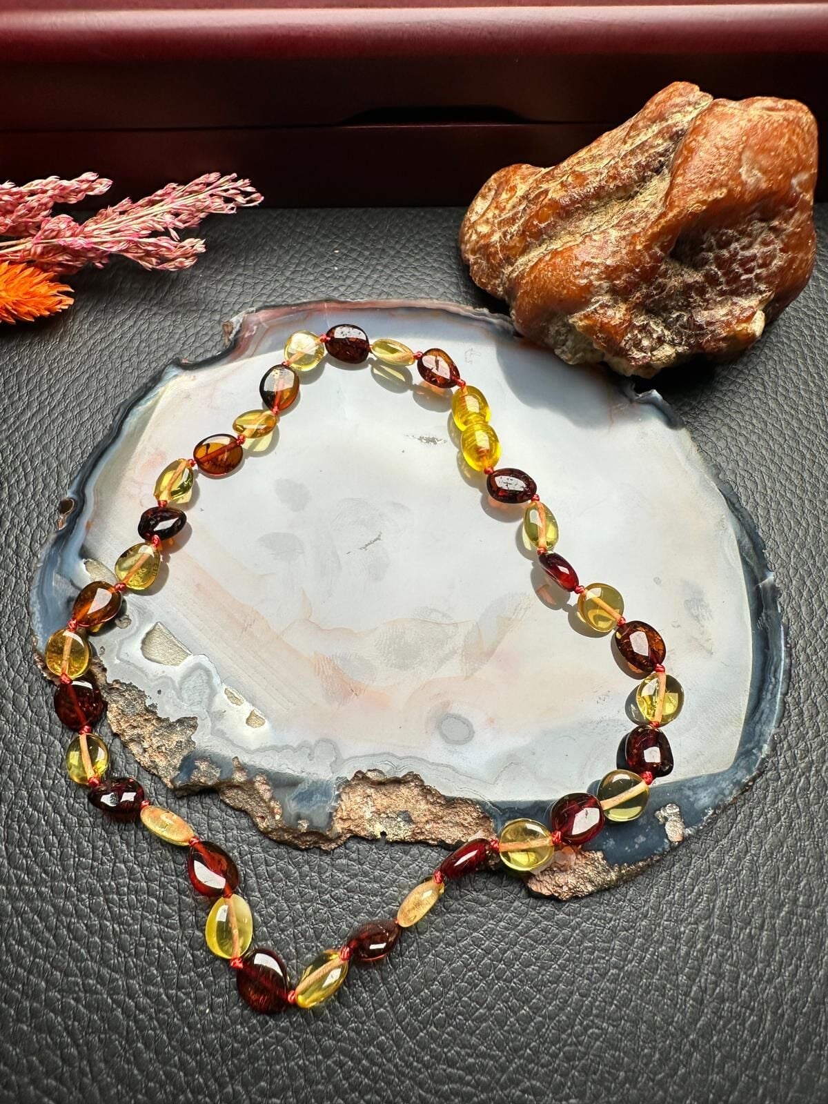 Damla Kehribar Bebek Diş Kolyesi