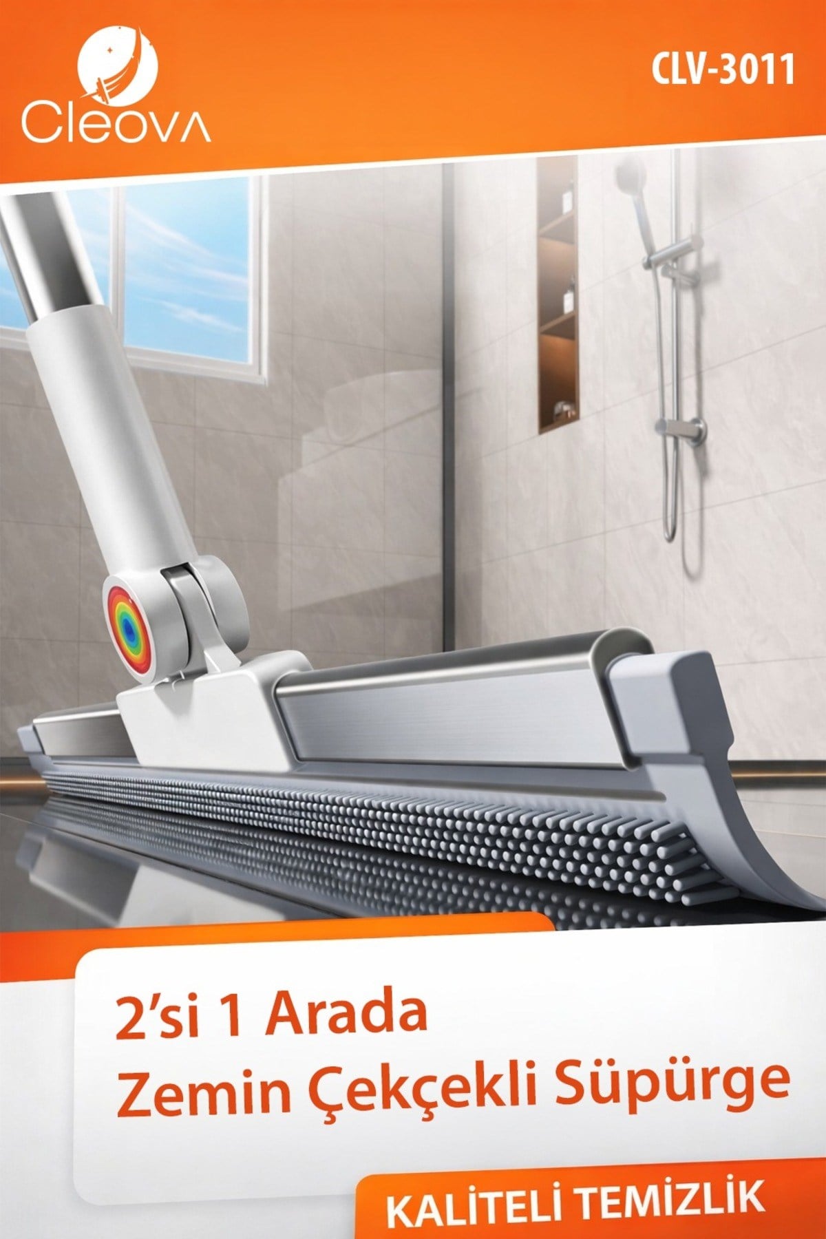 2 in 1 Çekpas Kauçuk Fırça Paspas Mop