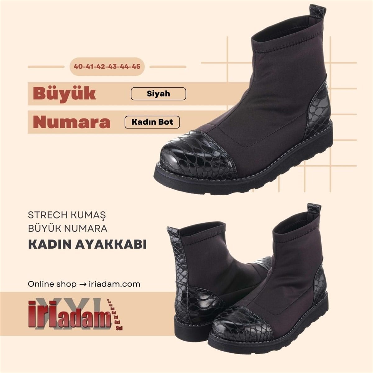 siyah165, iriadam, 40 41 42 43 44 numara kadın bot çizme, kışlık uygun fiyat kadın bot çizme, büyük numara kadın çizme bot kışlık, büyük beden geniş kalıp kaliteli kadın bayan bot ve çizme,