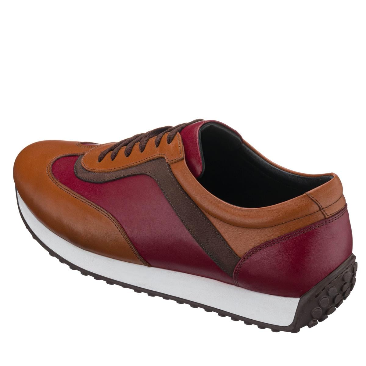 Taba Bordo Deri2, iriadam, 45 46 47 48 49 50 numara erkek spor deri ayakkabı, spor ayakkabı, büyük numara erkek spor, büyük beden geniş kalıp kaliteli deri spor ayakkabı, uygun fiyat
