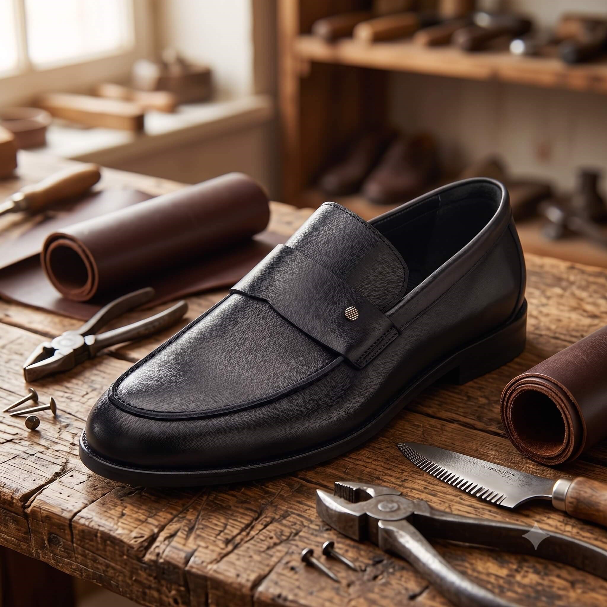 KD0695 siyah püsküllü loafer klasik, kanvas ve kot kombinli lifestyle çekim