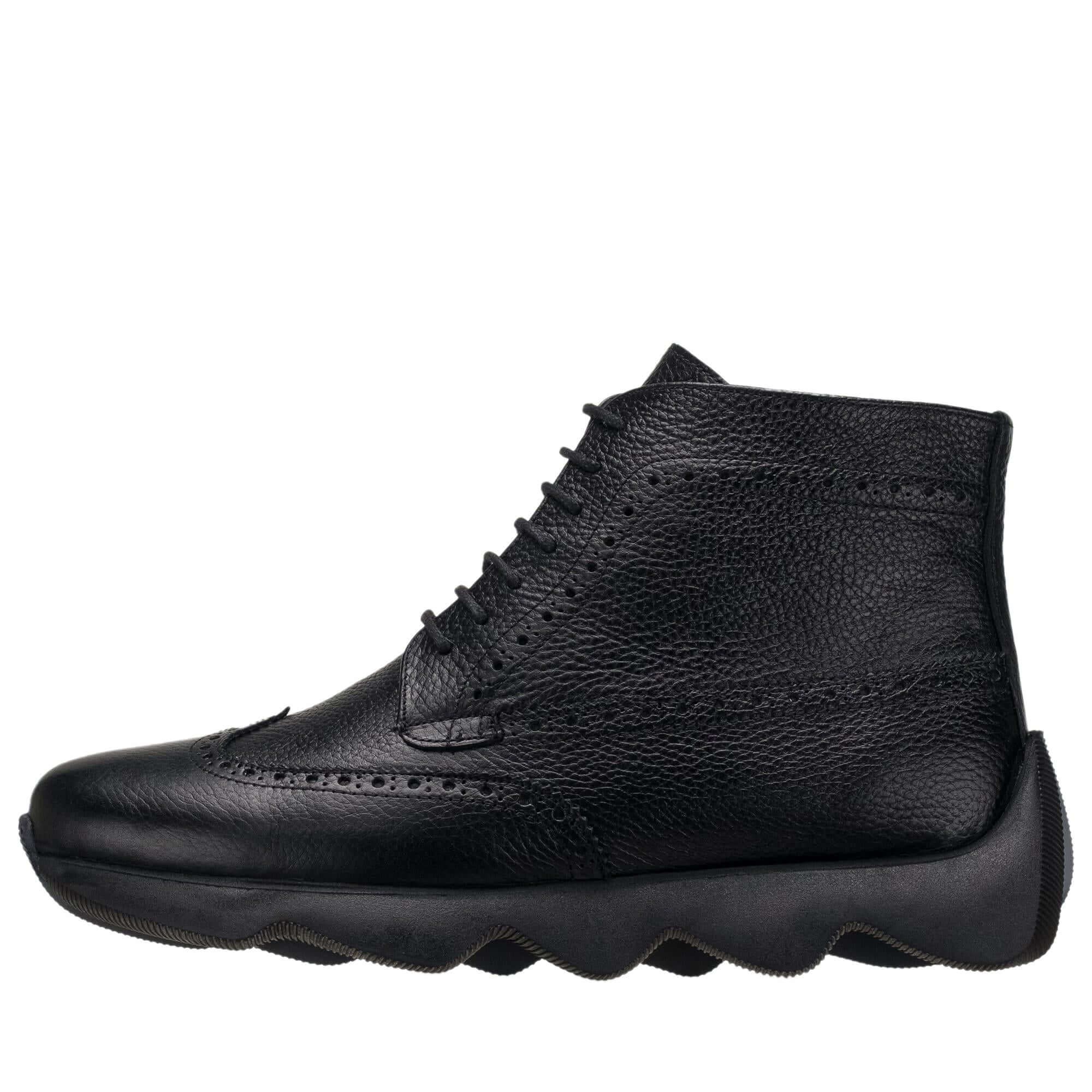Costo Shoes ST4395 siyah deri erkek bot yan görünüm, 45-50 numara ekstra rahat geniş kalıp