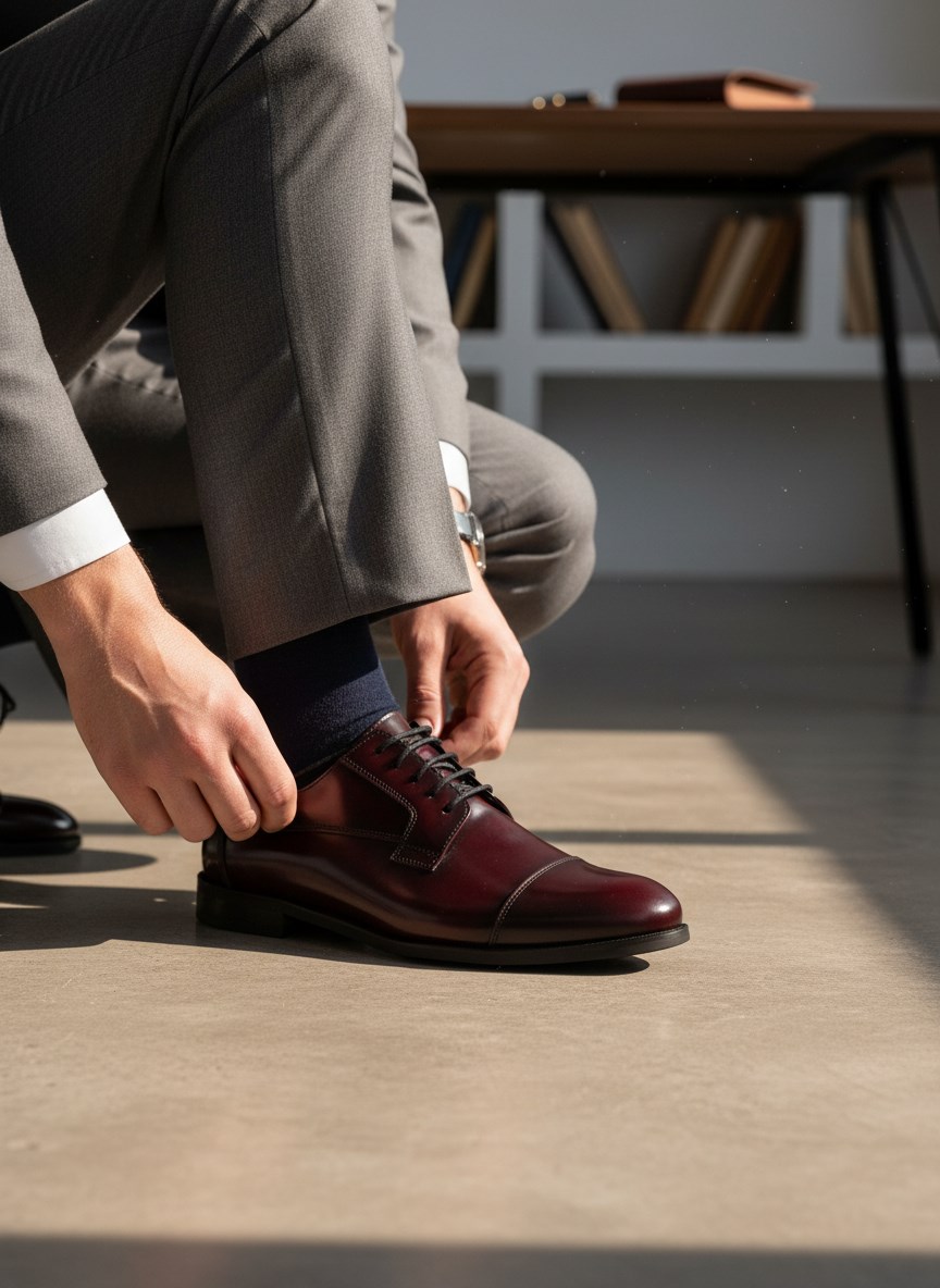 büyük numara erkek bordo klasik ayakkabı takım elbise için şık model