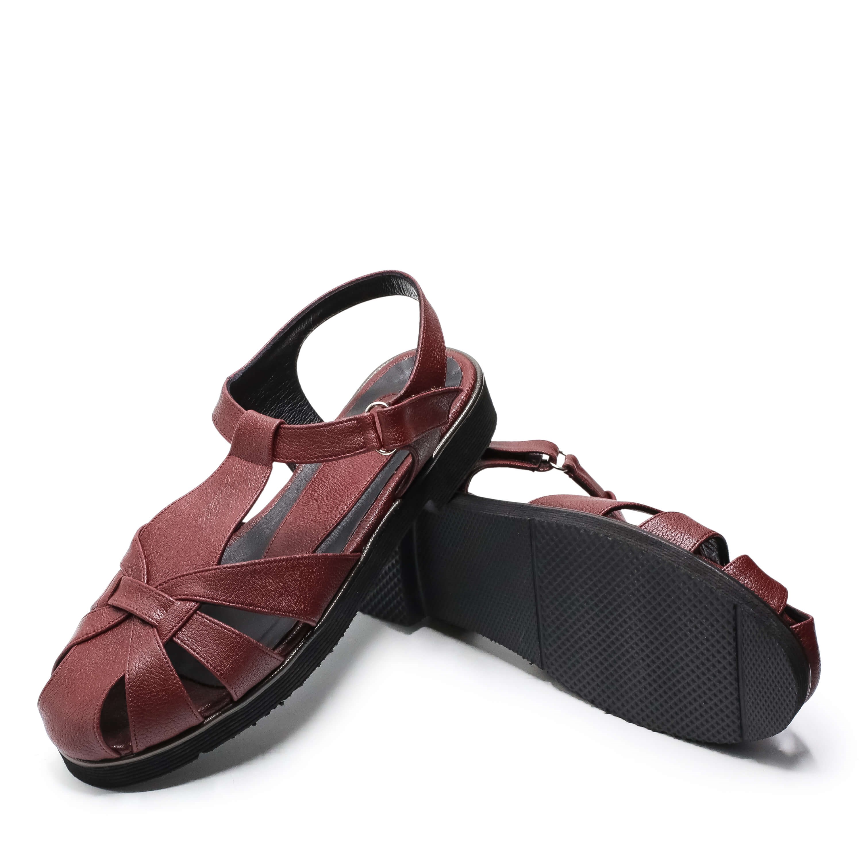 bordo iriadam 40 41 42 43 44 numara kadın babet ayakkabı sandalet CB210