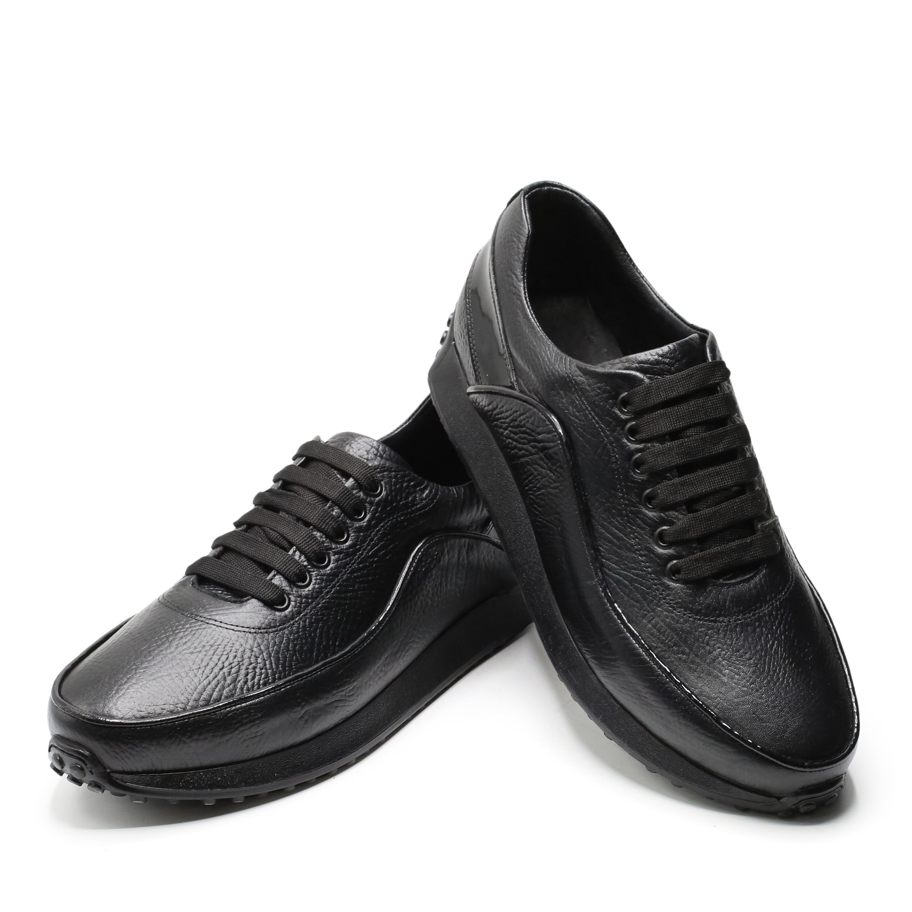 48 49 50 numara erkek casual ayakkabı geniş kalıp siyah deri tasarım
