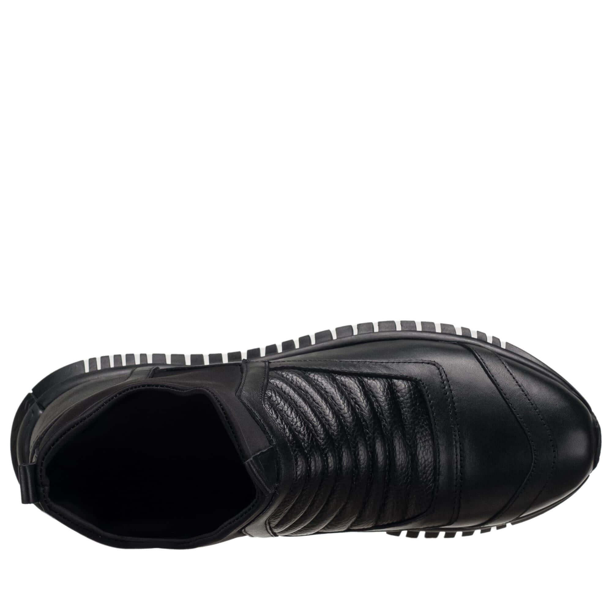 Costo Shoes AG1923 siyah erkek bot, Extra H kalıp, geniş ayak girişi ve dalgıç streç boğazıyla üstten görünüm