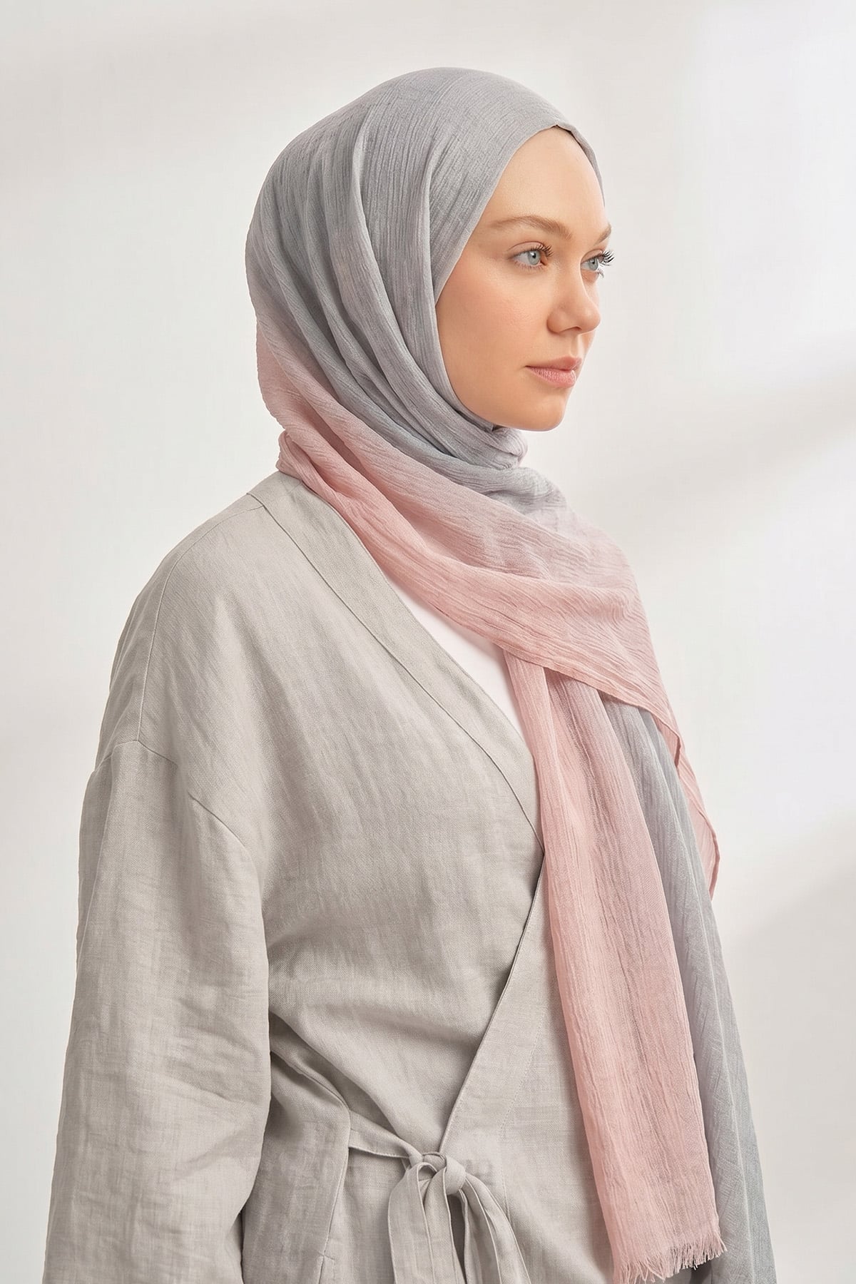  PURE COMFORT VİSKOZ ŞAL - GÜMÜŞ-PUDRA