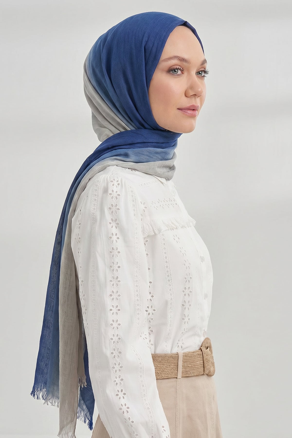  PURE COMFORT VİSKOZ ŞAL - LACİVERT-AÇIK TAŞ
