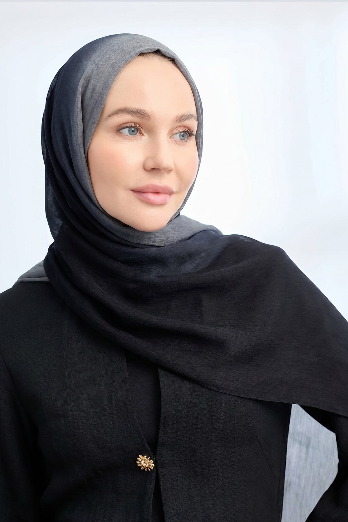 PURE COMFORT VİSKOZ ŞAL - SİYAH-ANTRASİT