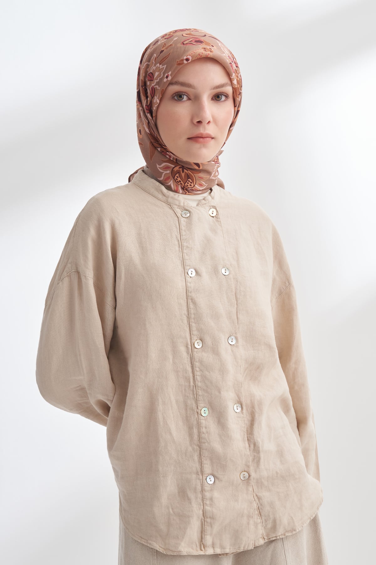 ANATOLIAN BLOOM DESEN THE TENCEL EDIT EŞARP - LATTE