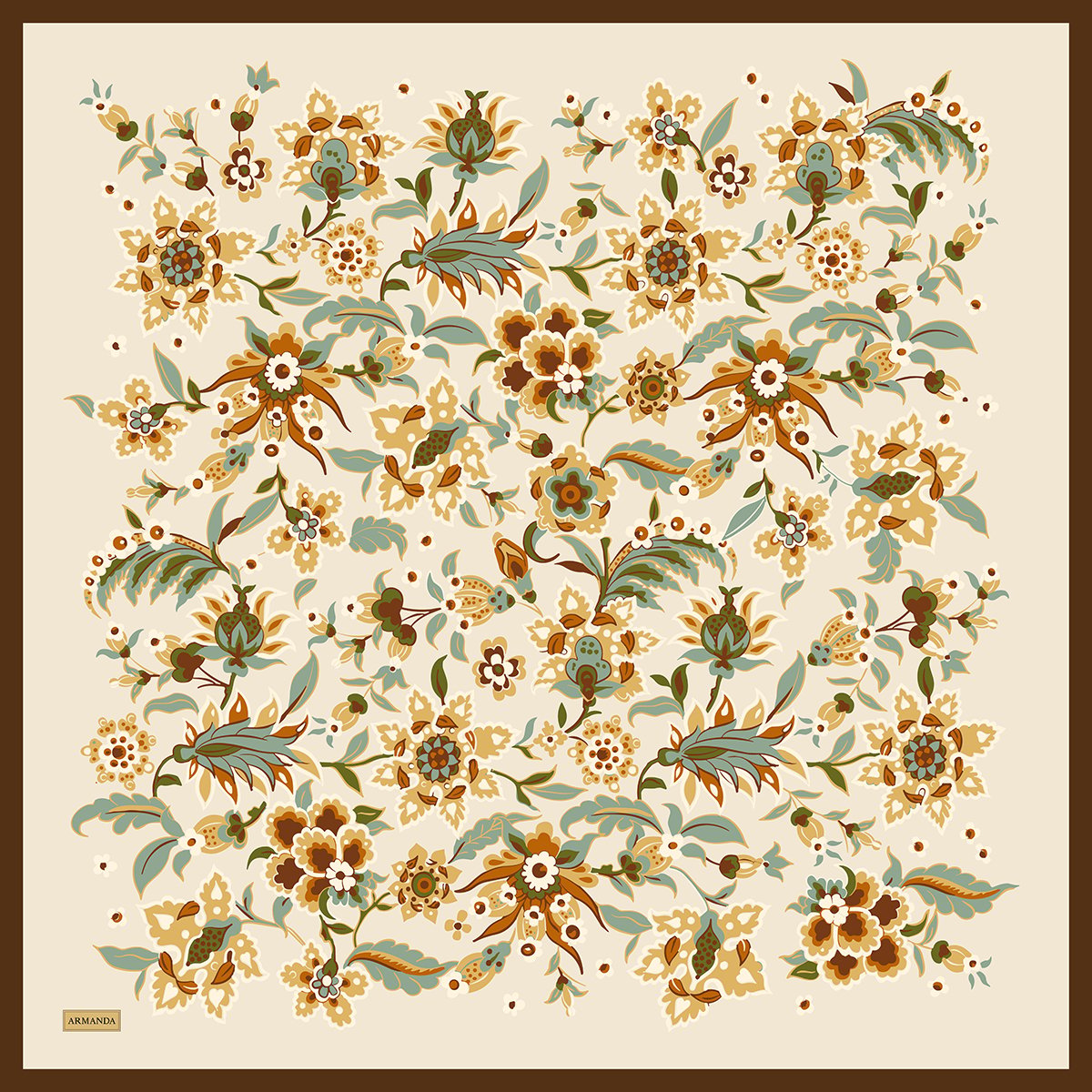 ANATOLIAN BLOOM DESEN THE TENCEL EDIT EŞARP - KAHVE - TAŞ