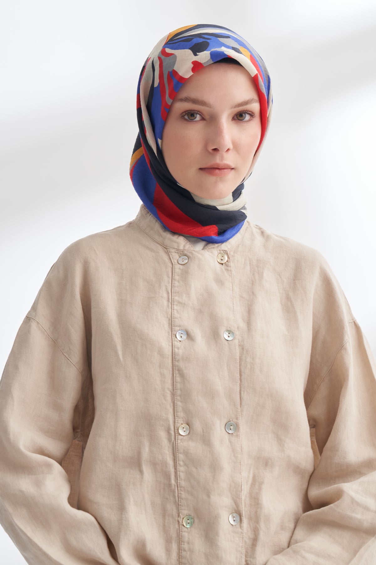 BLOOM FLOW DESEN THE TENCEL EDIT EŞARP - SAKS - LACİVERT