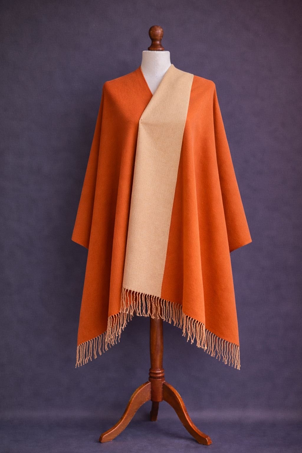 ÇİFT TARAFLI KIŞLIK SUFF ŞAL - BEJ - ORANGE
