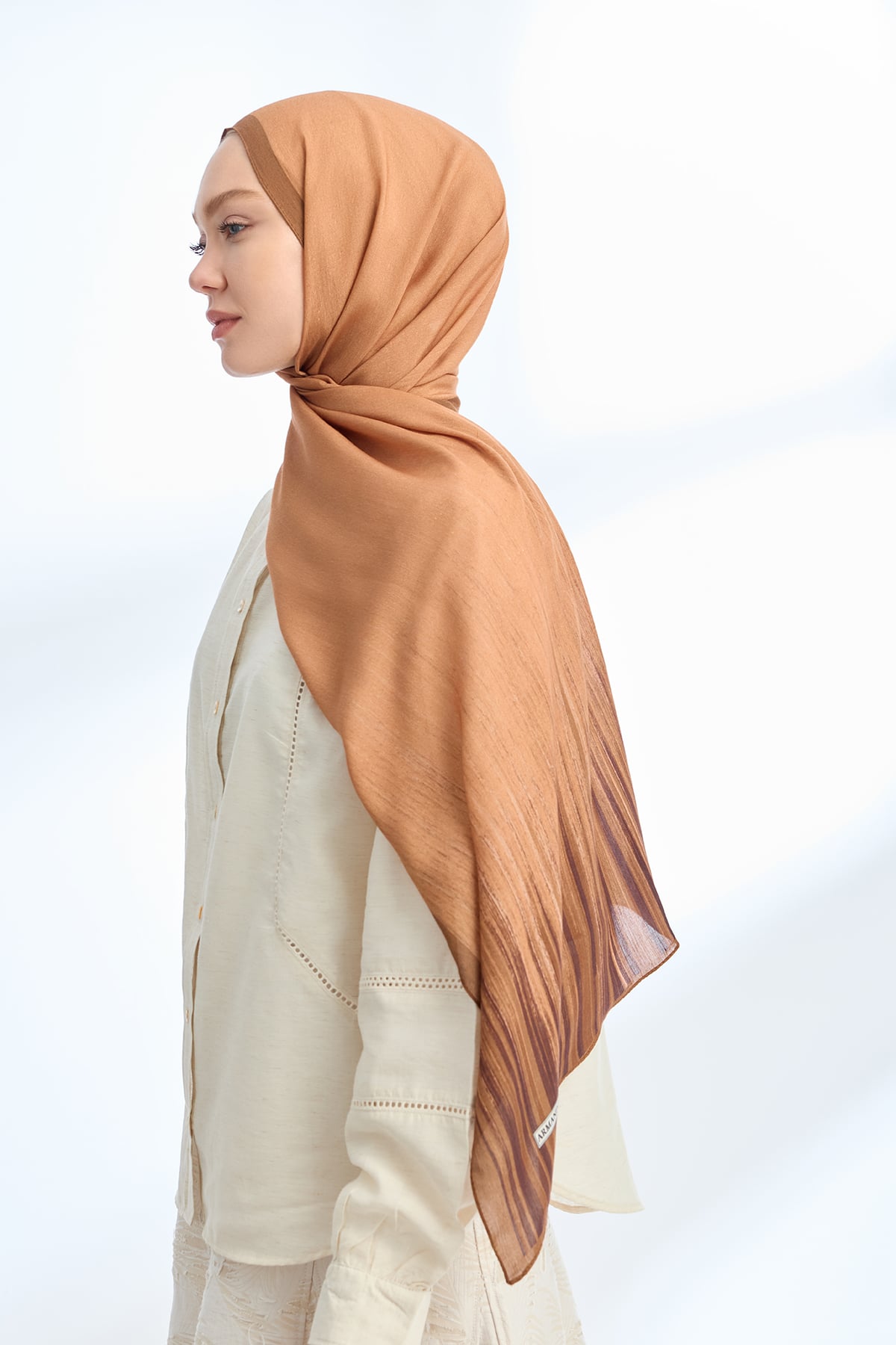 ELEGANT HARMONY LINORA DESEN ŞAL  - CAMEL