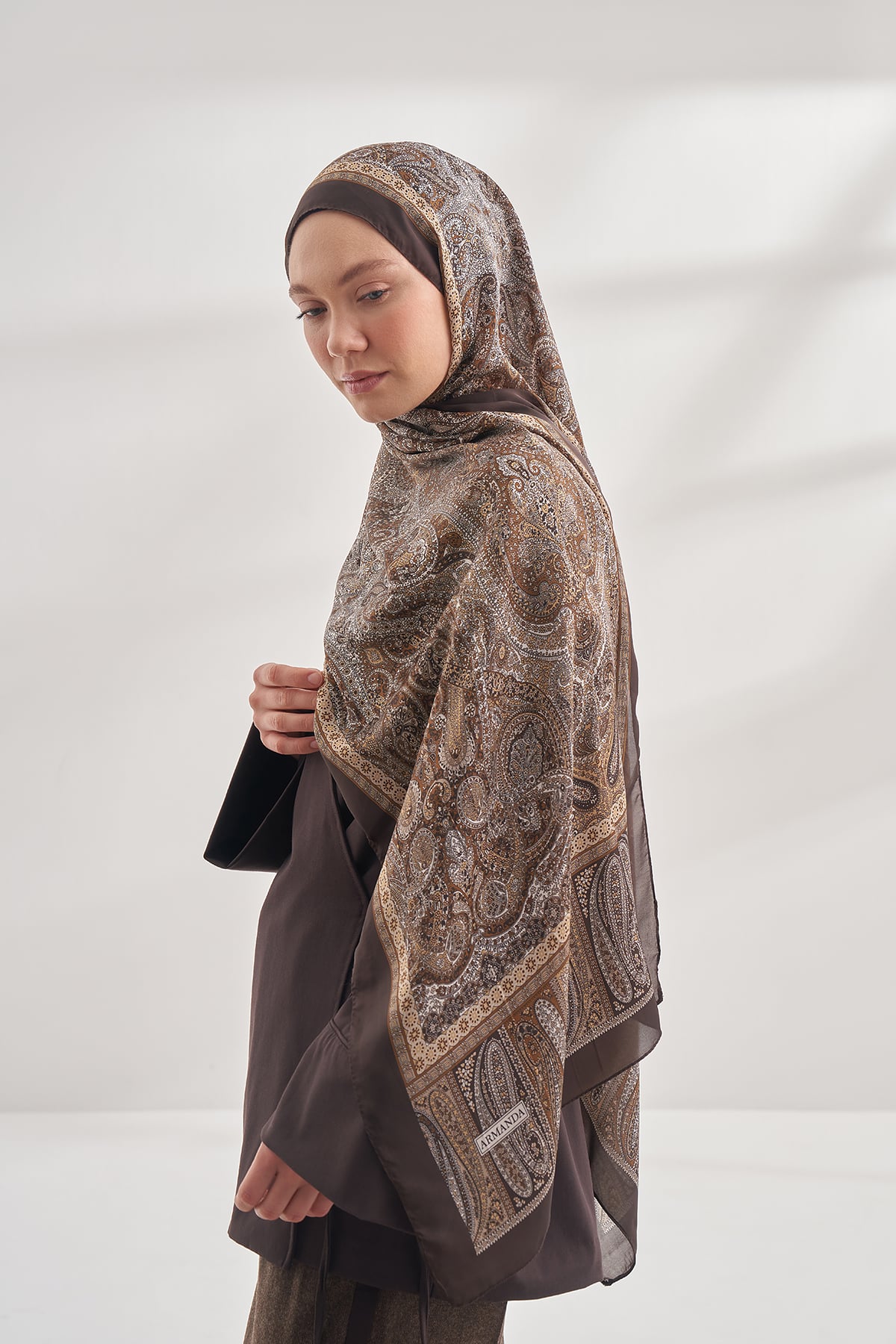 ETHNIC VUAL VINTAGE DESEN ŞAL - KAHVE