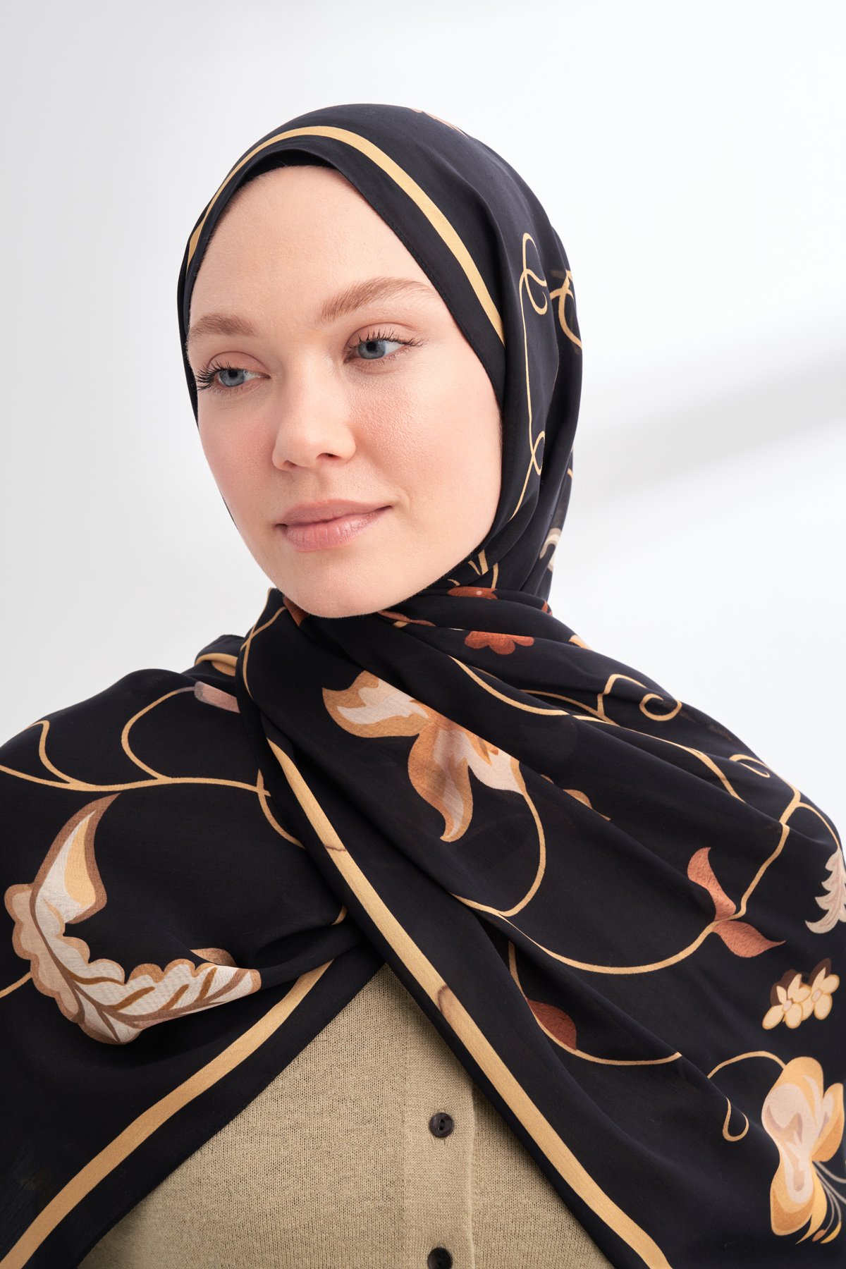 FLORAL ARCHIVE FIORA DESEN ŞAL - SİYAH