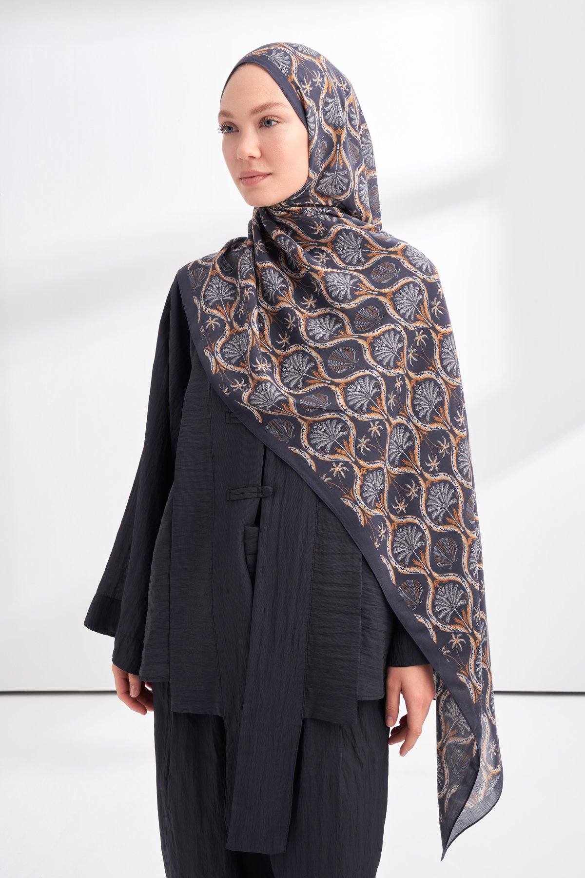 FLORAL ARCHIVE GROVE DESEN ŞAL - LACİVERT