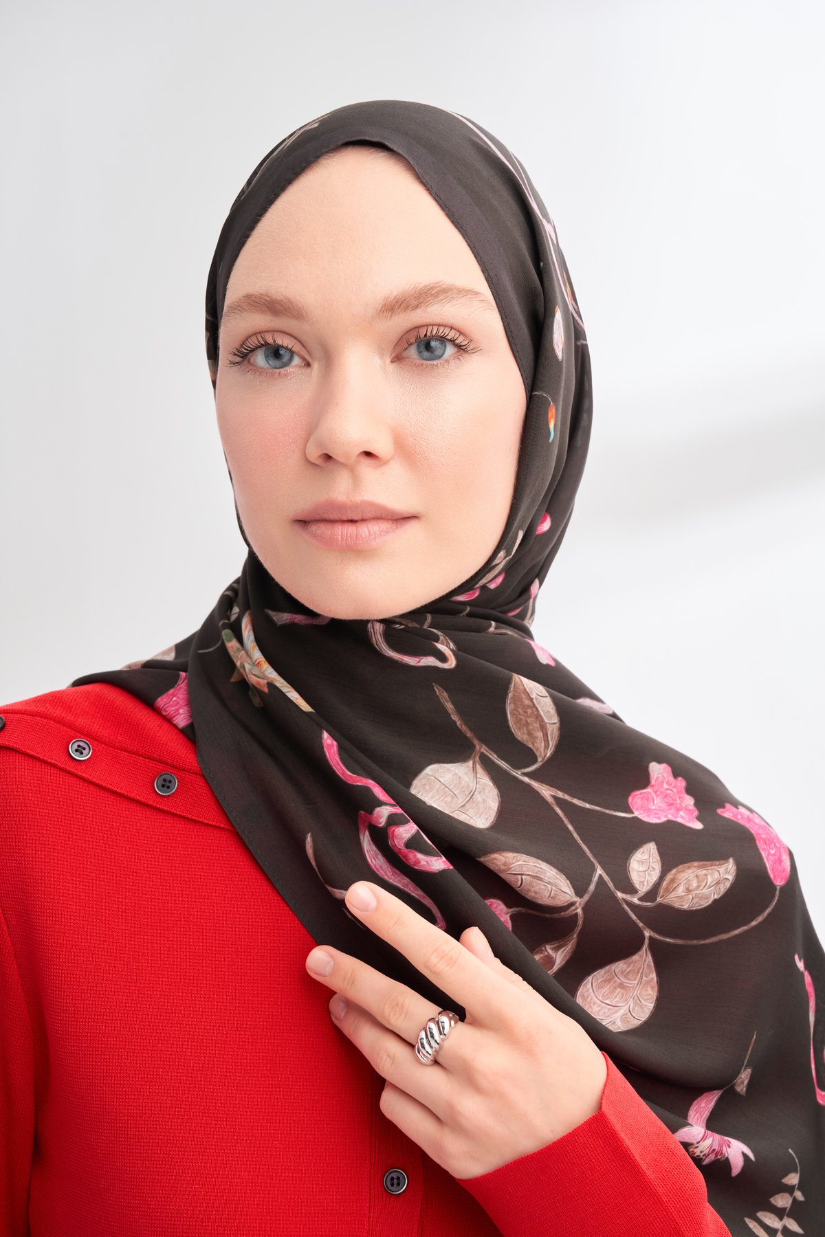 FLORAL ARCHIVE LAVINIA DESEN ŞAL - ACI KAHVE