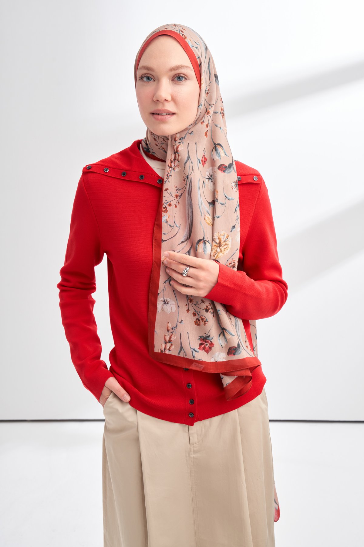 FLORAL ARCHIVE ROSALIE DESEN ŞAL - KİREMİT