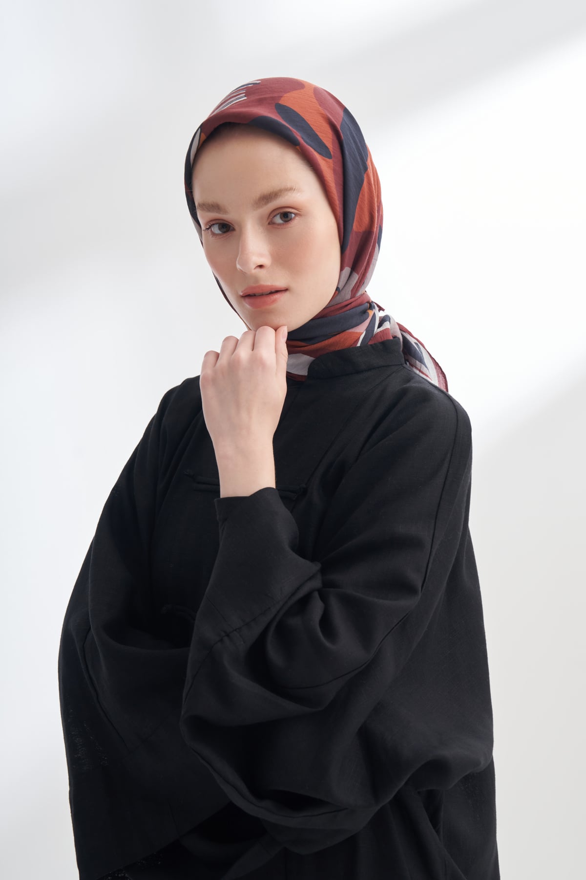 FLORAL MUSE DESEN THE TENCEL EDIT EŞARP - BORDO