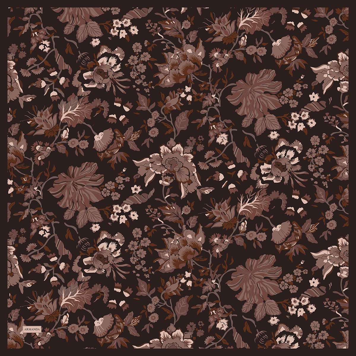 GARDEN MELODY DESEN THE TENCEL EDIT EŞARP - ACI KAHVE