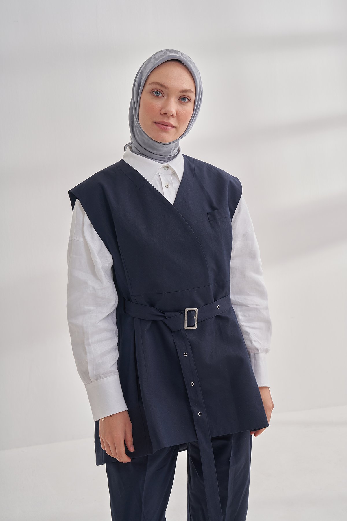 İTALYAN JAKAR KAZAYAĞI DESEN EŞARP - GRİ