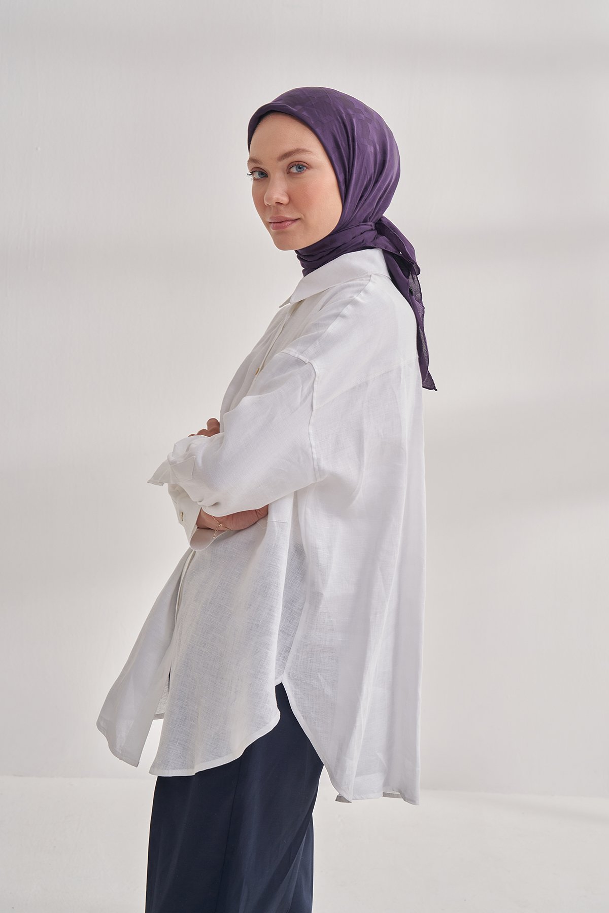 İTALYAN JAKAR KAZAYAĞI DESEN EŞARP - MÜRDÜM