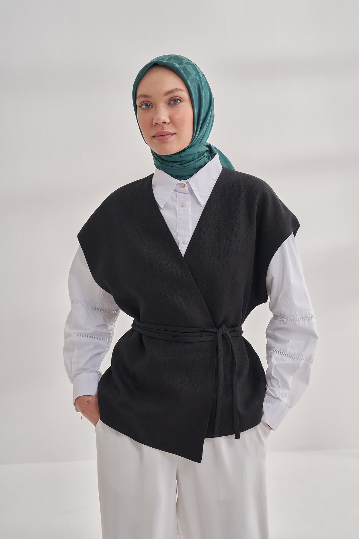 İTALYAN JAKAR KAZAYAĞI DESEN EŞARP - ZÜMRÜT