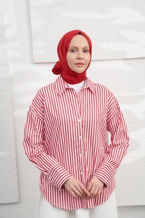 İTALYAN JAKAR KAZAYAĞI DESEN ŞAL - KIRMIZI