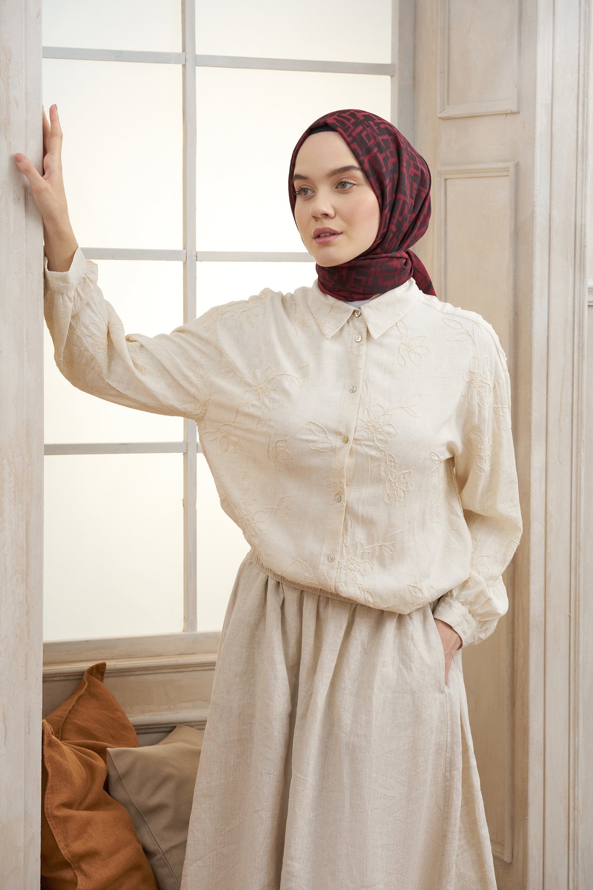 KARE DESEN ŞAL - BORDO