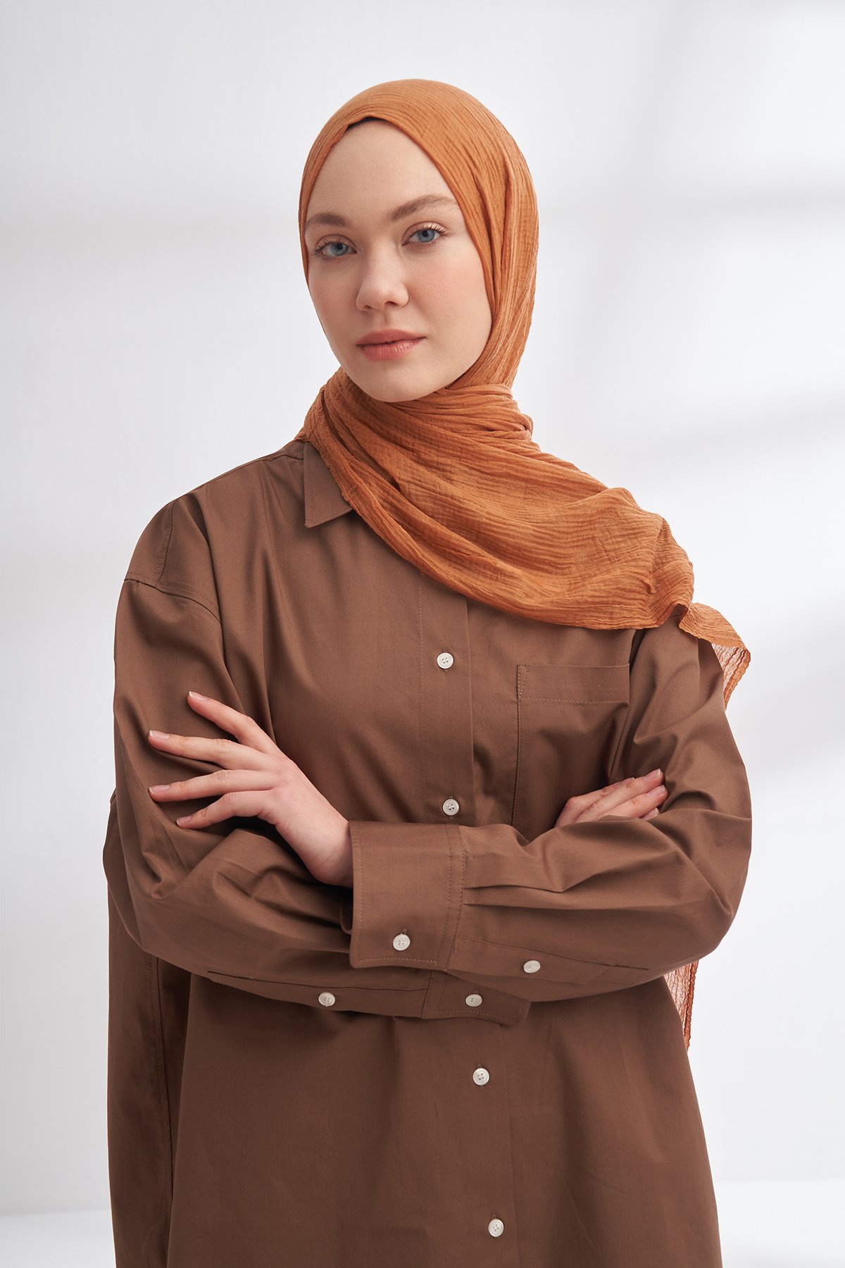 MÜSLİN DAMA DESEN ŞAL - DEVE TÜYÜ