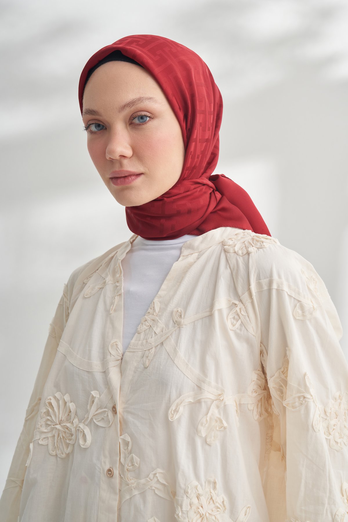 NANYA JAKAR T DESEN EŞARP - BORDO