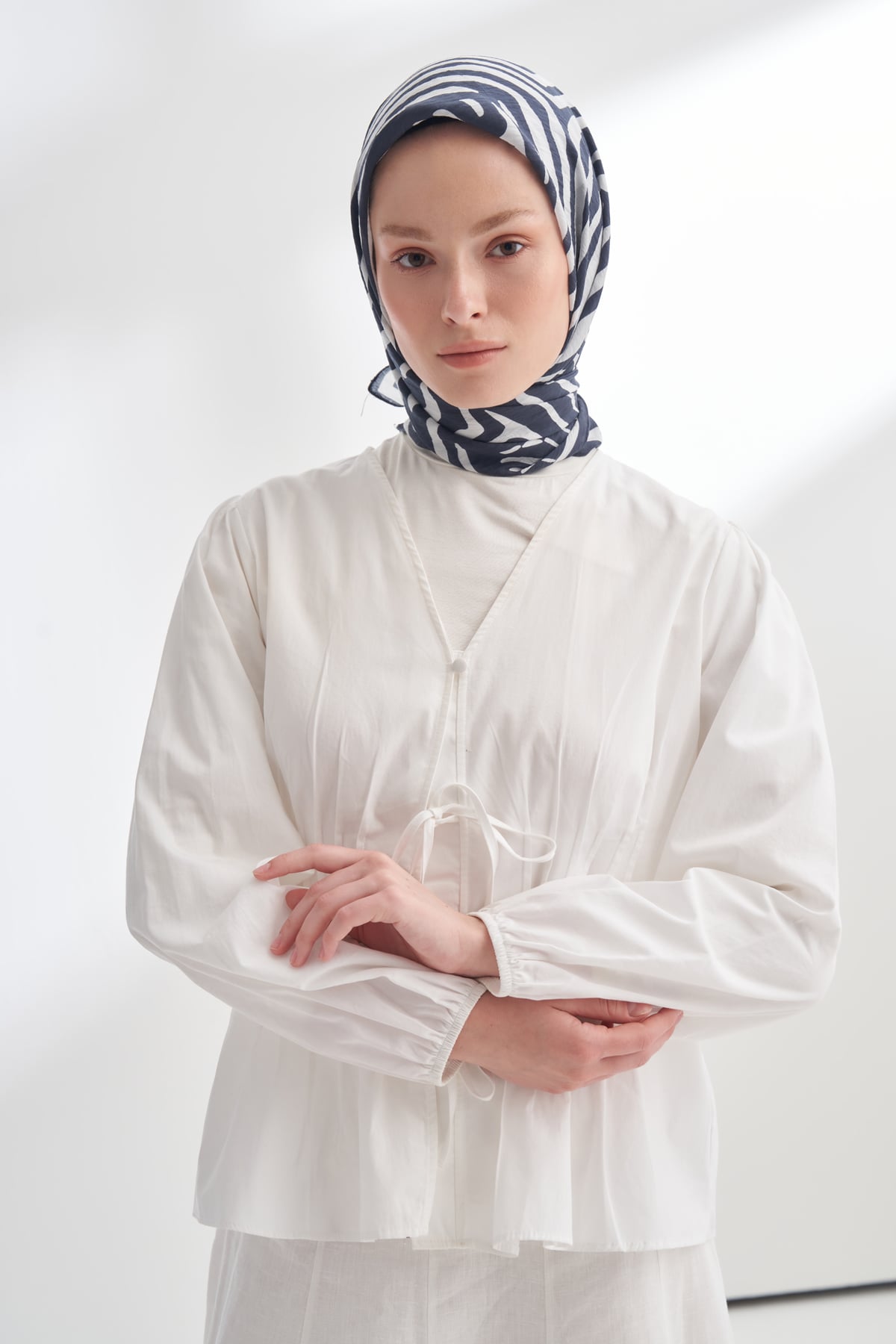 NOMADIC LINES DESEN THE TENCEL EDIT EŞARP  - LACİVERT