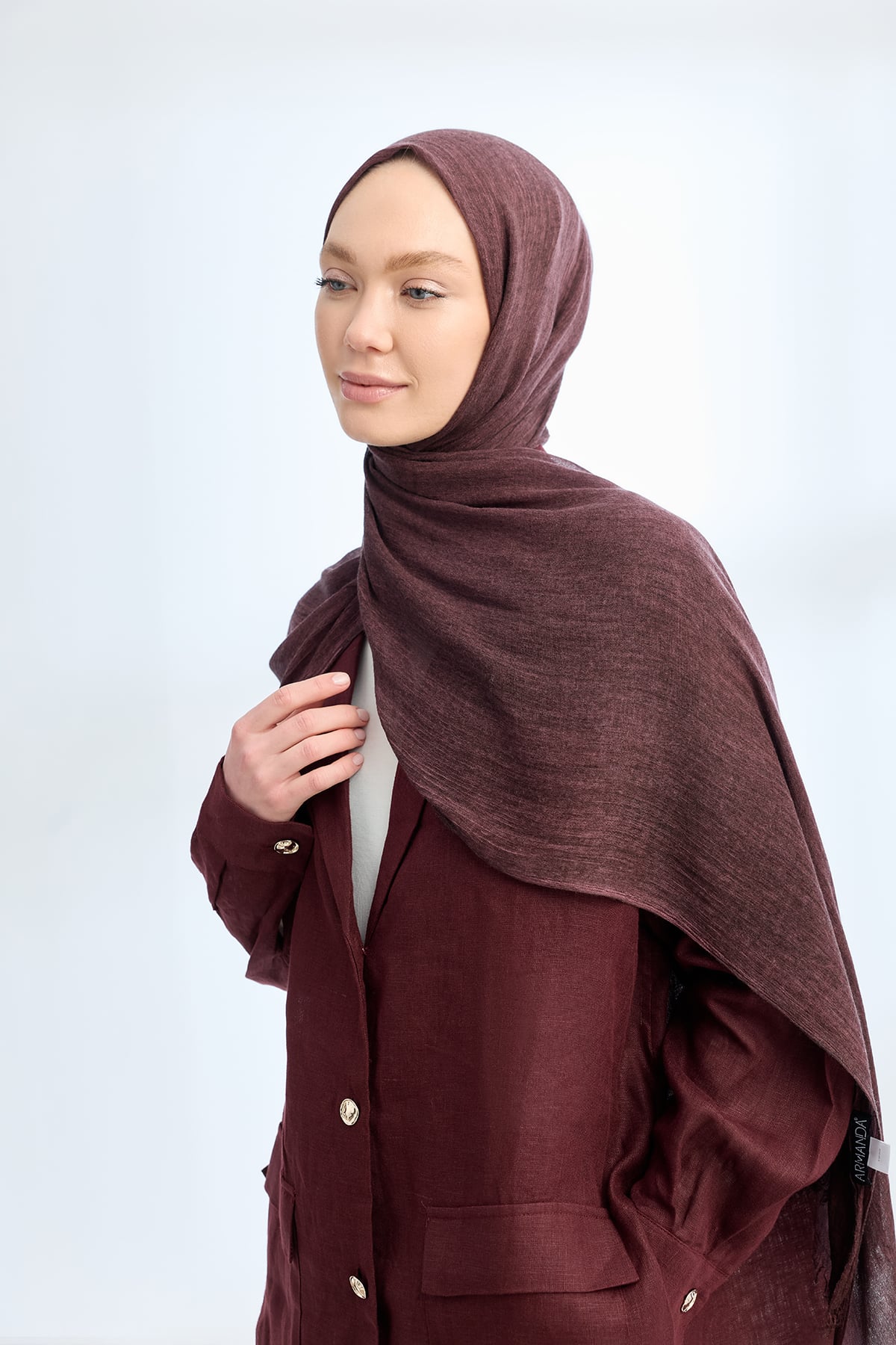 ORGANIC TOUCH VİSKOZ ŞAL - BURGUNDY