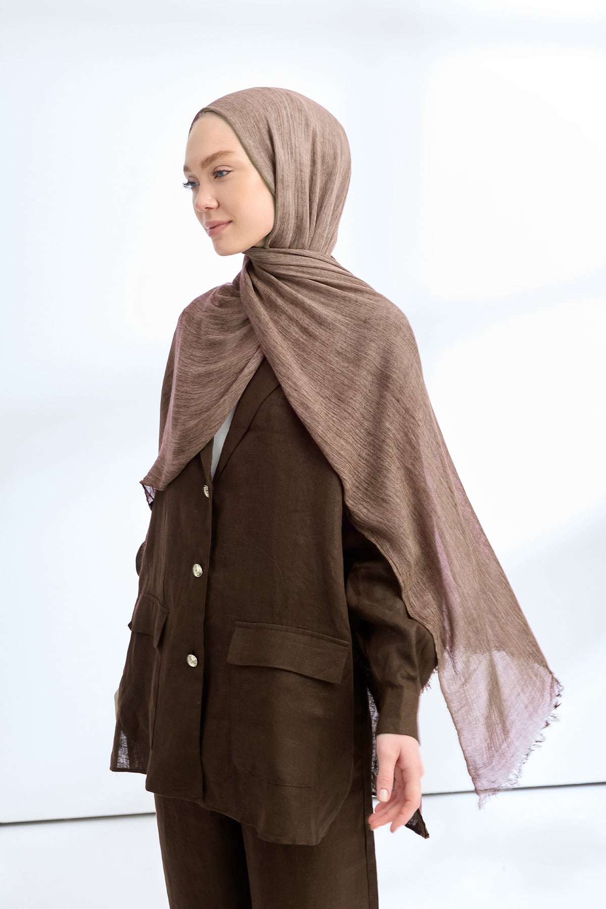 ORGANIC TOUCH VİSKOZ ŞAL - CAMEL