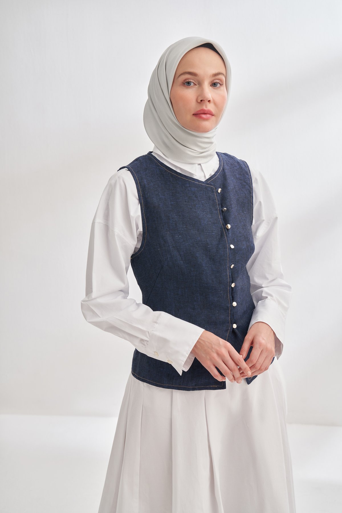 PREMIUM TWILL İPEK EŞARP -GÜMÜŞ