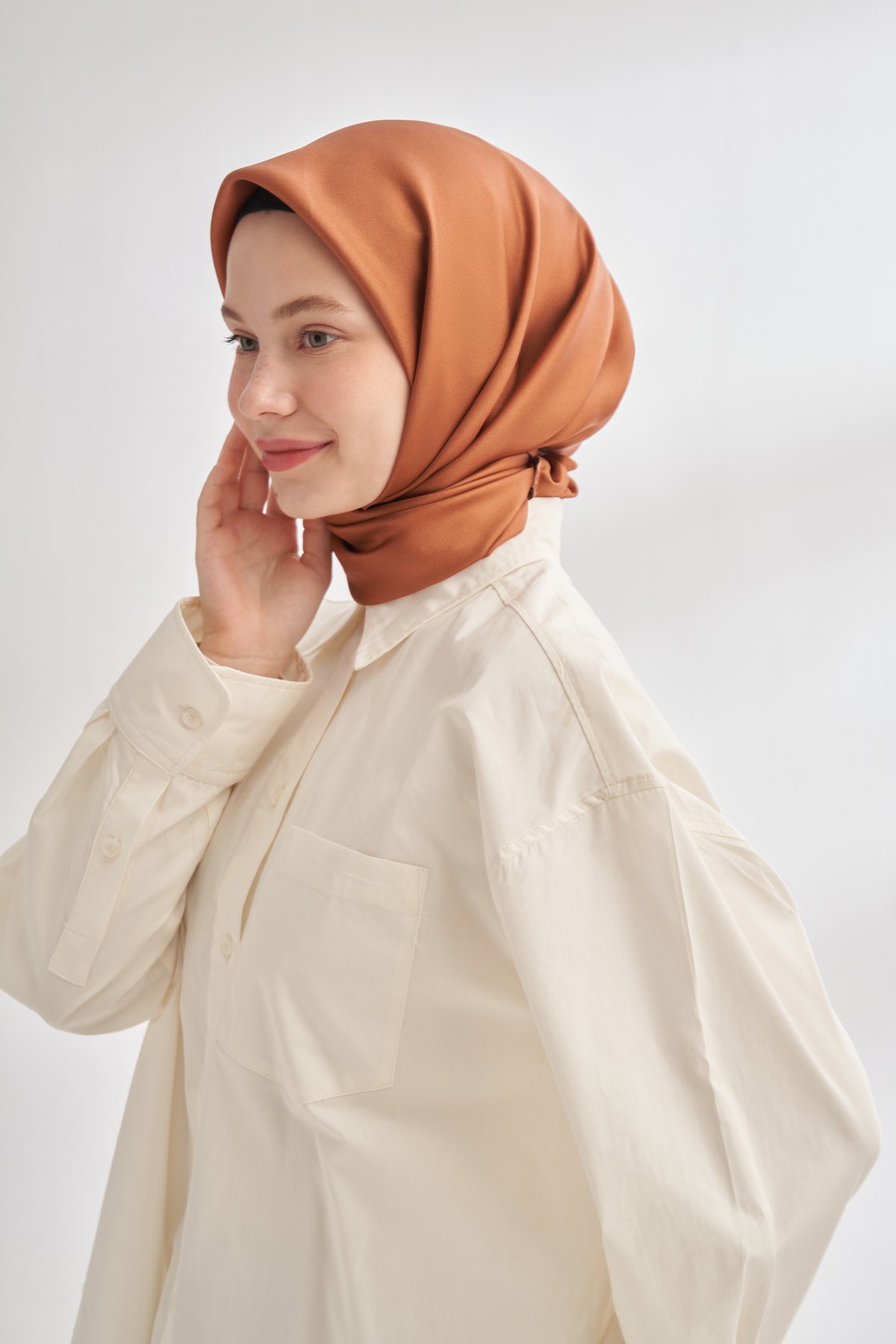 PREMIUM TWILL İPEK EŞARP - KİREMİT