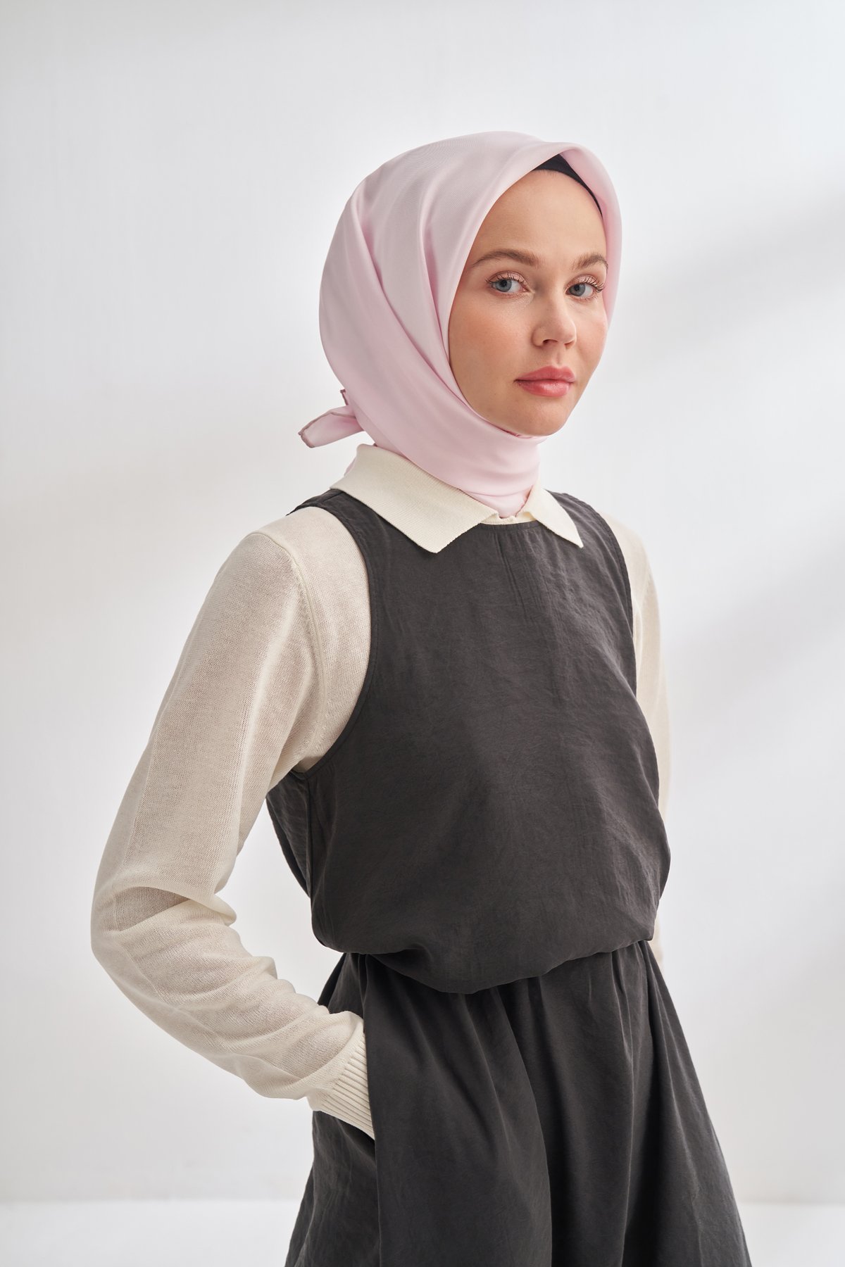 PREMIUM TWILL İPEK EŞARP - ŞEKER PEMBE