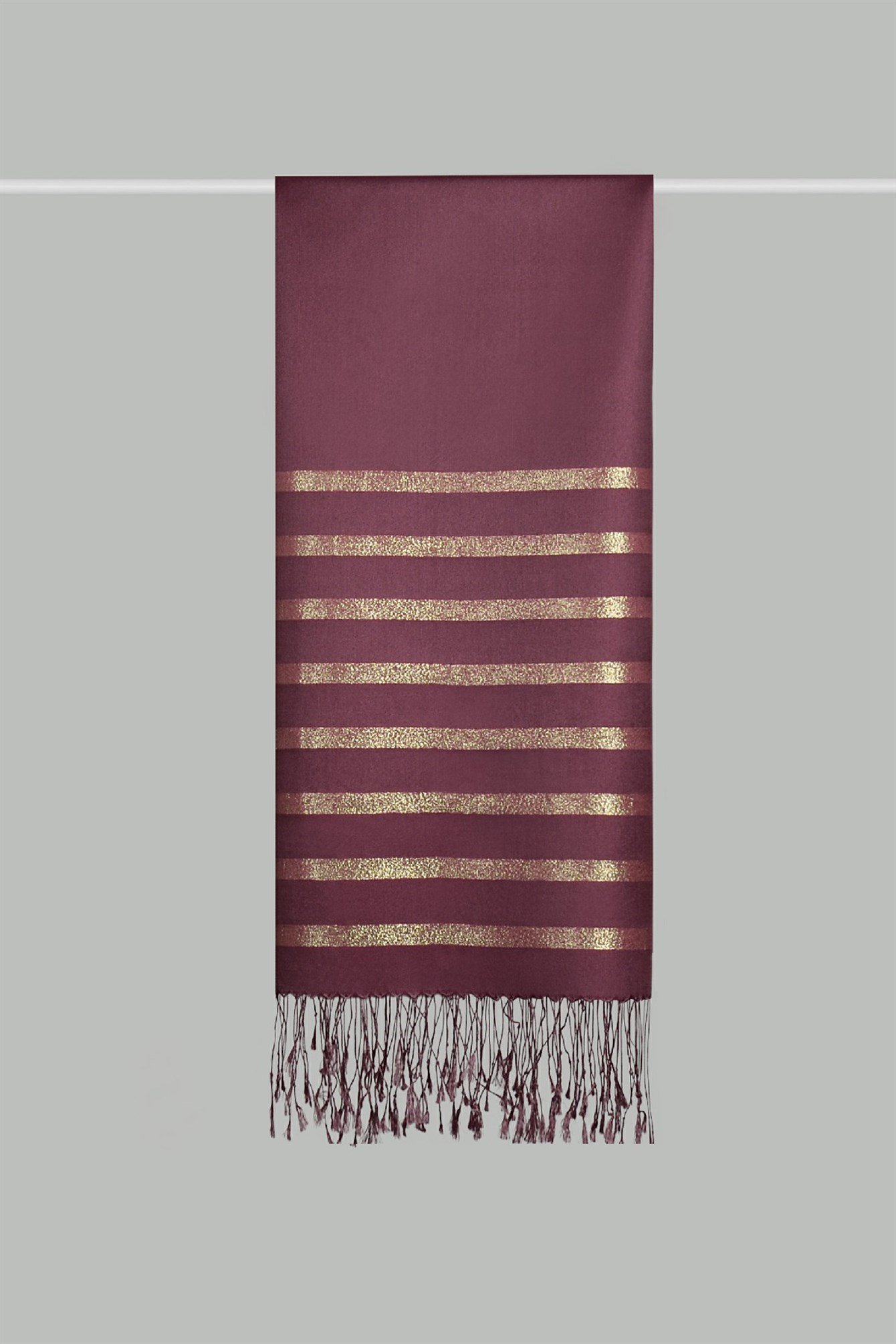 SİMLİ İPEK ŞAL - BORDO - GOLD