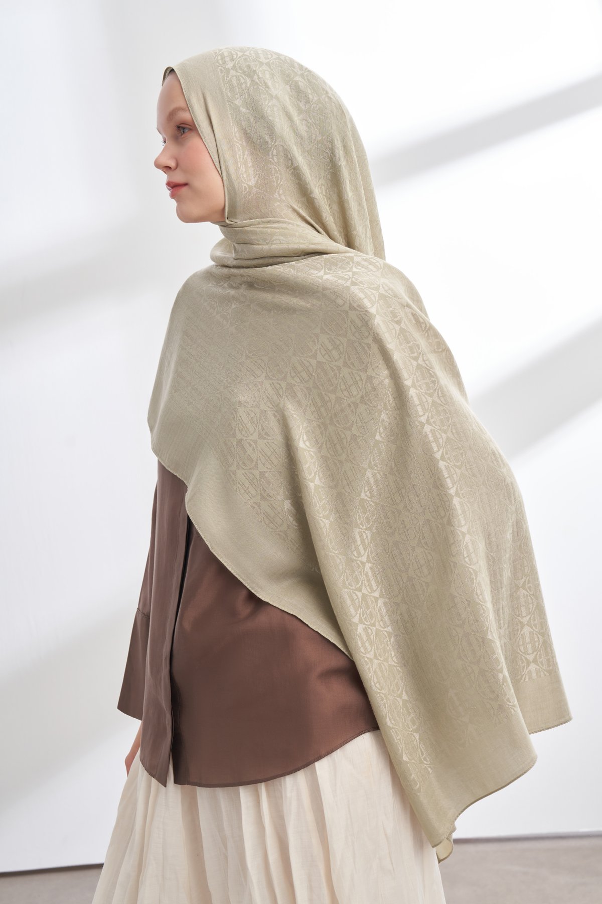 SOLEA JAKAR ICON DESEN ŞAL - KETEN YEŞİLİ