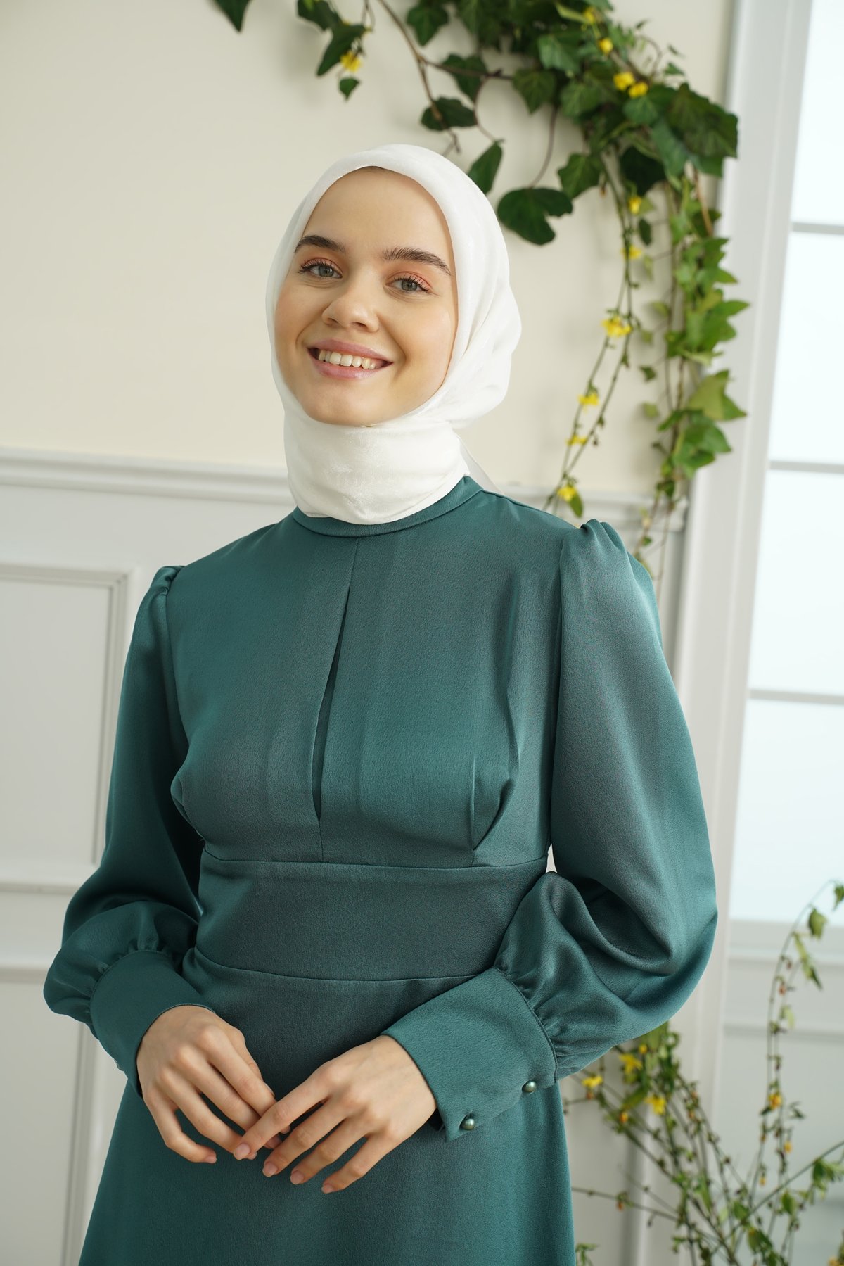 ZİNCİR DESEN EŞARP - KREM