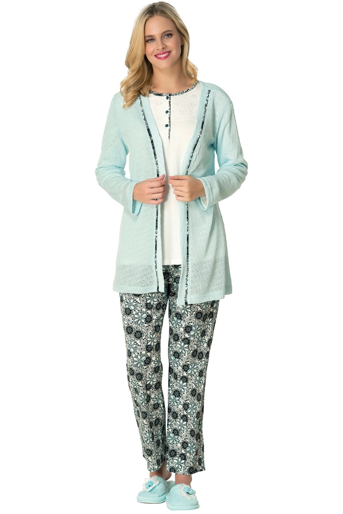 By Mecit 1739 Sabahlıklı Pijama Takımı