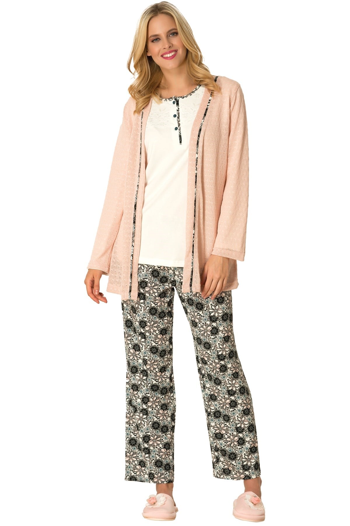 By Mecit 1739 Sabahlıklı Pijama Takımı