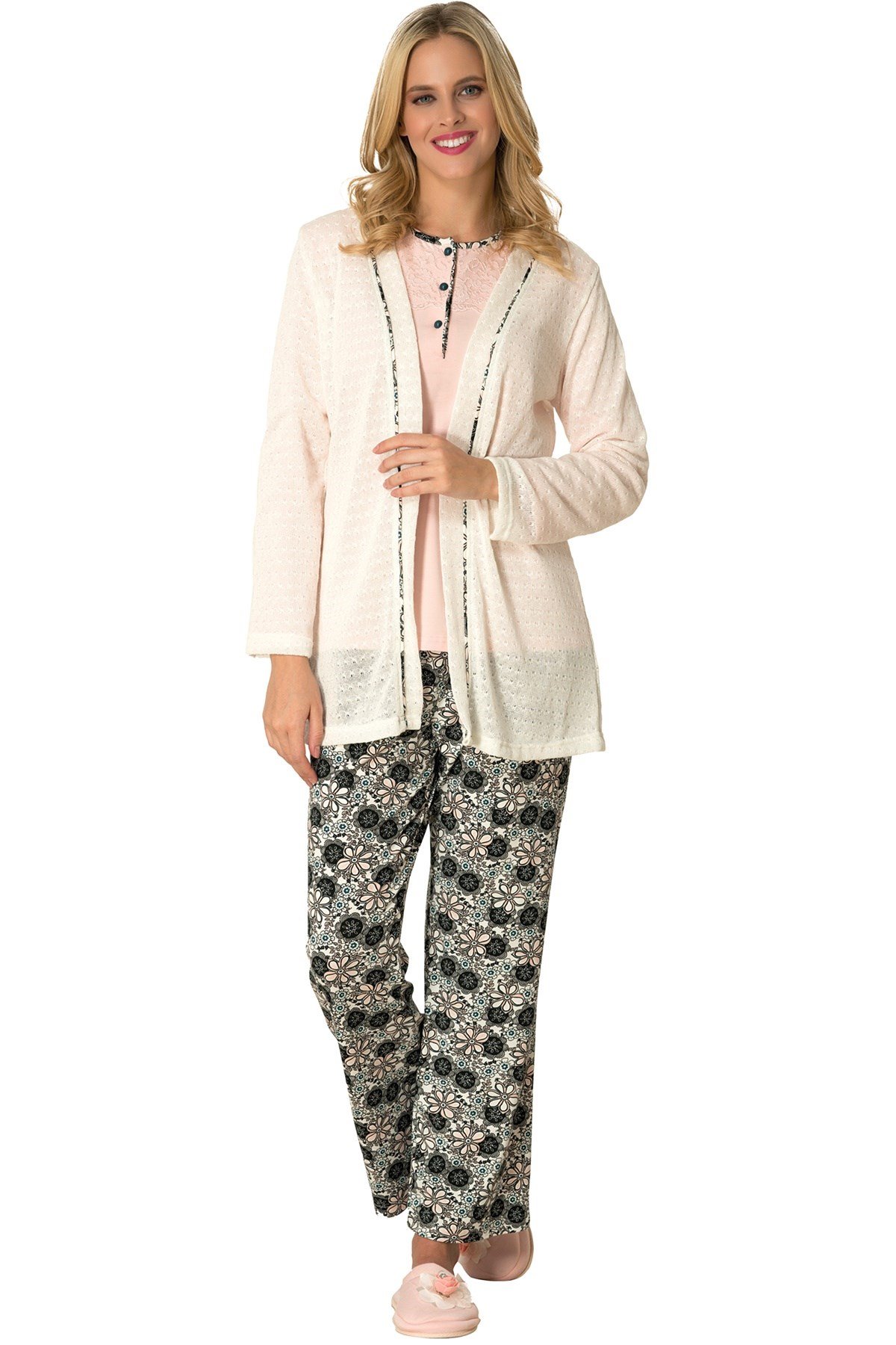 By Mecit 1739 Sabahlıklı Pijama Takımı
