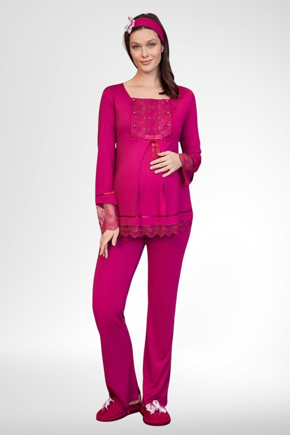 By Mecit PijamaBy Mecit 1820 Fuşya Lohusa Pijama Takımı