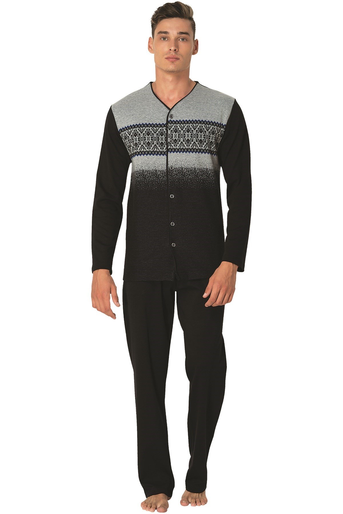 By Mecit 2707 Büyük Beden Erkek Pijama Takımı