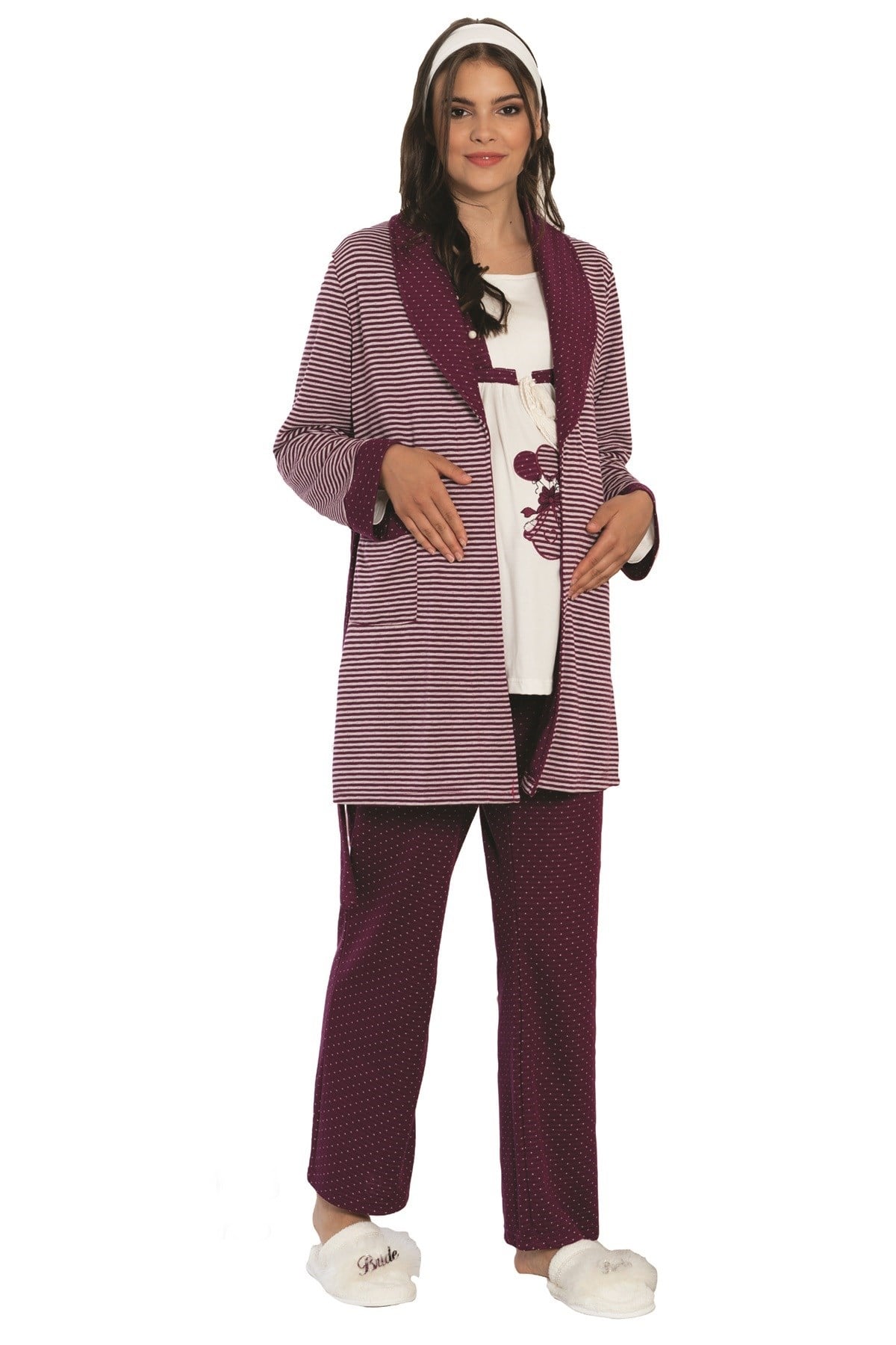 By Mecit 5106 Spor Model Sabahlıklı Lohusa Pijama Takımı